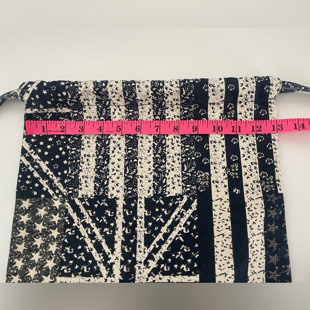 Aphorism by Anthropologie British Flag Print Canvas Drawstring Backpack Bag - Picture 6 of 7